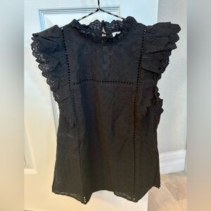Tyler Boe Lace Sleeveless Blouse-Sz 0-Runs Large-NWT-Ruffle collar/shoulders